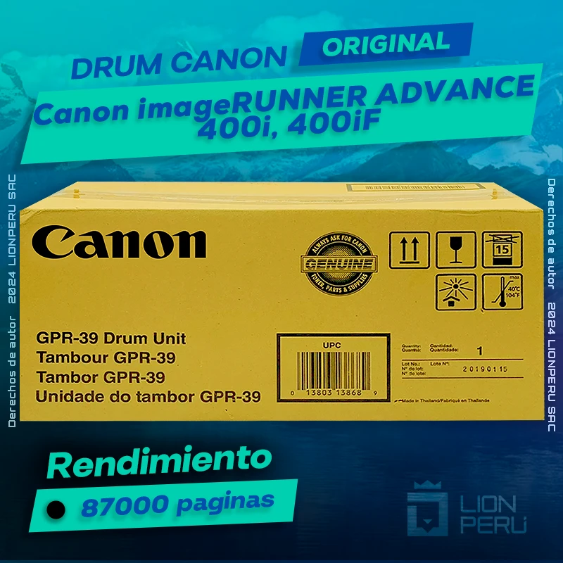 Drum Canon 400i, 400iF imageRUNNER ADVANCE Cartucho Original