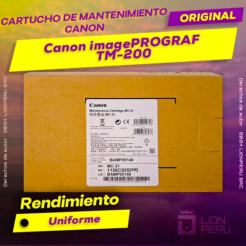 Cartucho de Mantenimiento Canon TM-200 imagePROGRAF Original