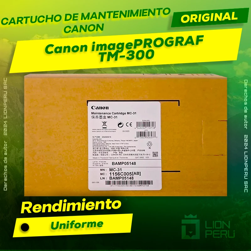 Cartucho de Mantenimiento Canon TM-300 imagePROGRAF Original