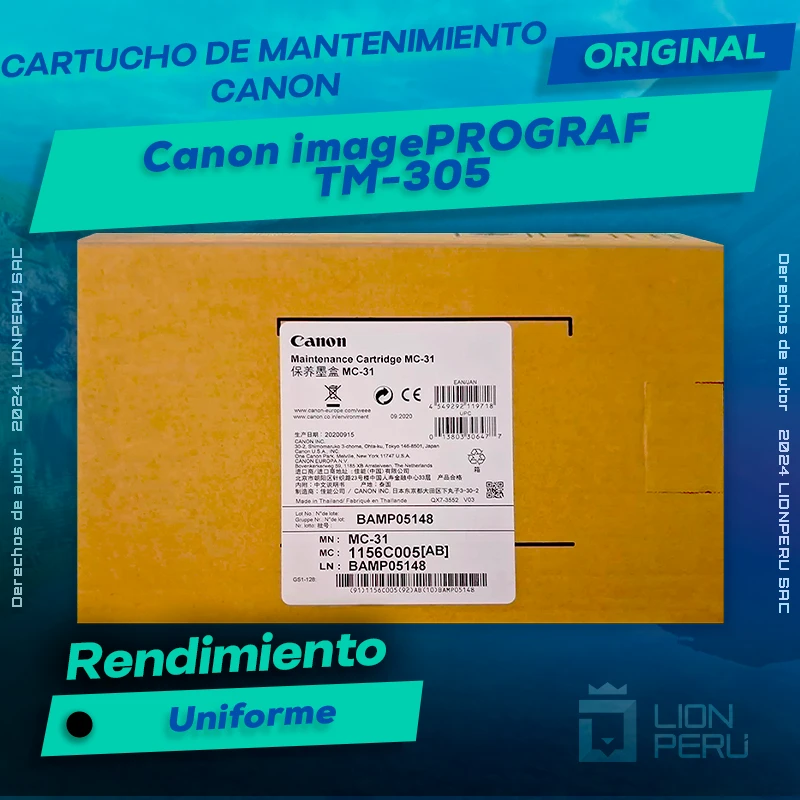 Cartucho de Mantenimiento Canon TM-305 imagePROGRAF Original