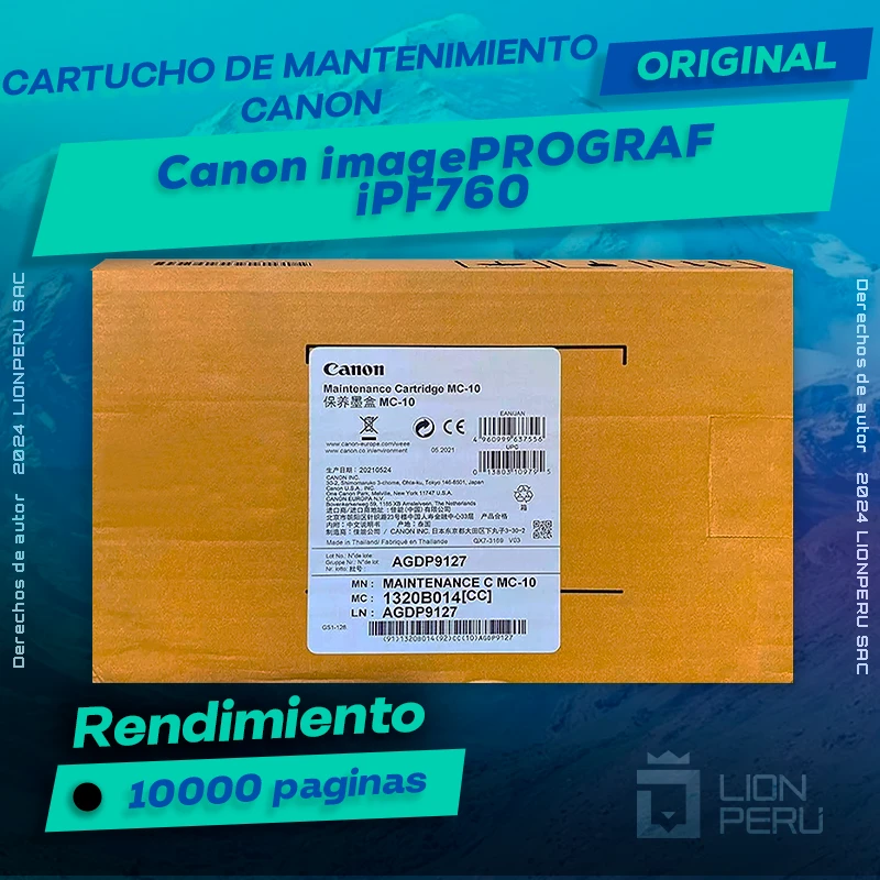 Cartucho de Mantenimiento Canon iPF760 imagePROGRAF Original