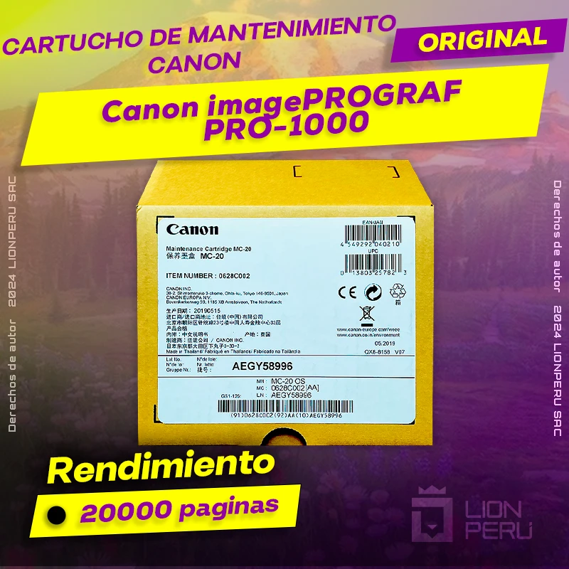 Cartucho de Mantenimiento Canon PRO-1000 imagePROGRAF Original
