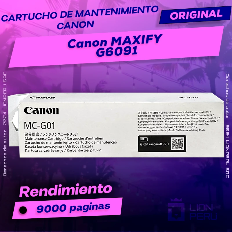 Cartucho de Mantenimiento Canon G6091 imagePROGRAF Original