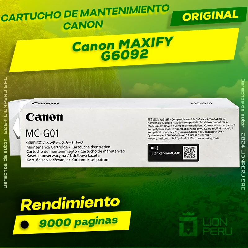 Cartucho de Mantenimiento Canon G6092 imagePROGRAF Original