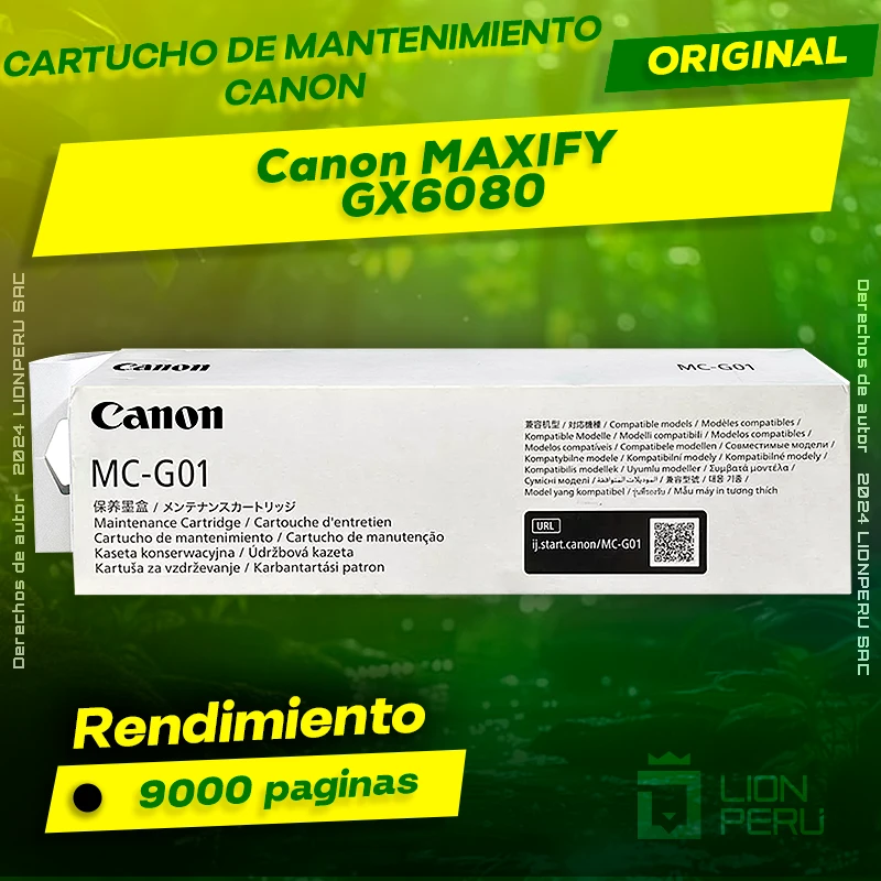 Cartucho de Mantenimiento Canon GX6080 imagePROGRAF Original
