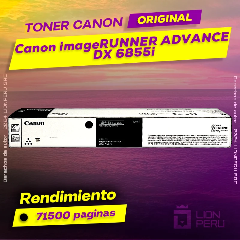 Toner Canon DX 6855i imageRUNNER ADVANCE Cartucho Original