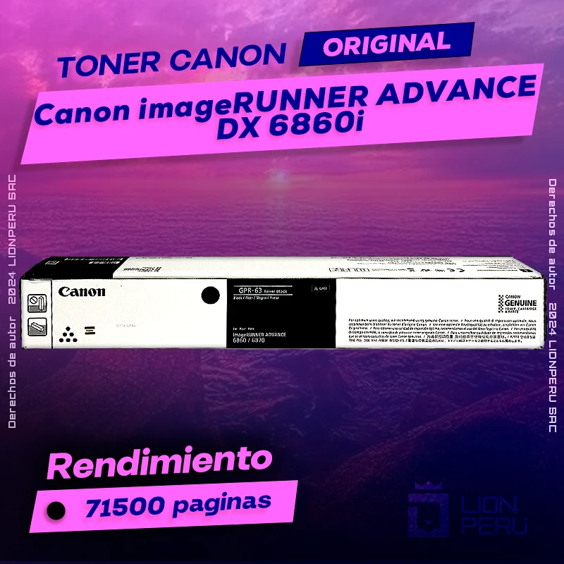 Toner Canon DX 6860i imageRUNNER ADVANCE Cartucho Original