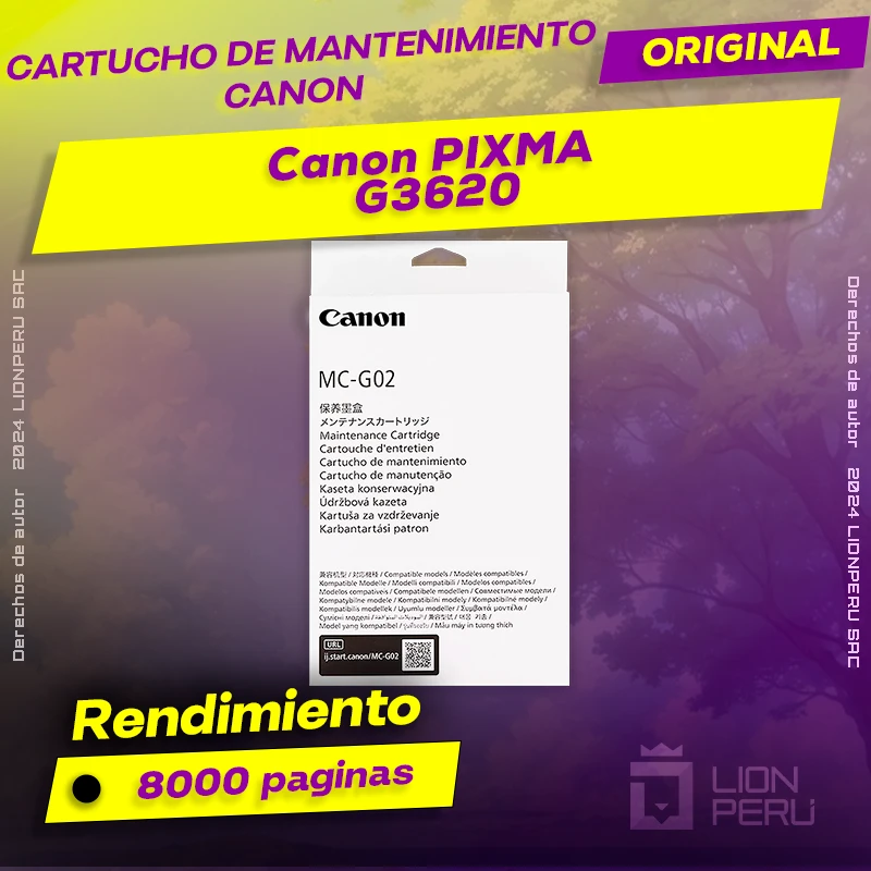 Cartucho de Mantenimiento Canon G3620 PIXMA Original
