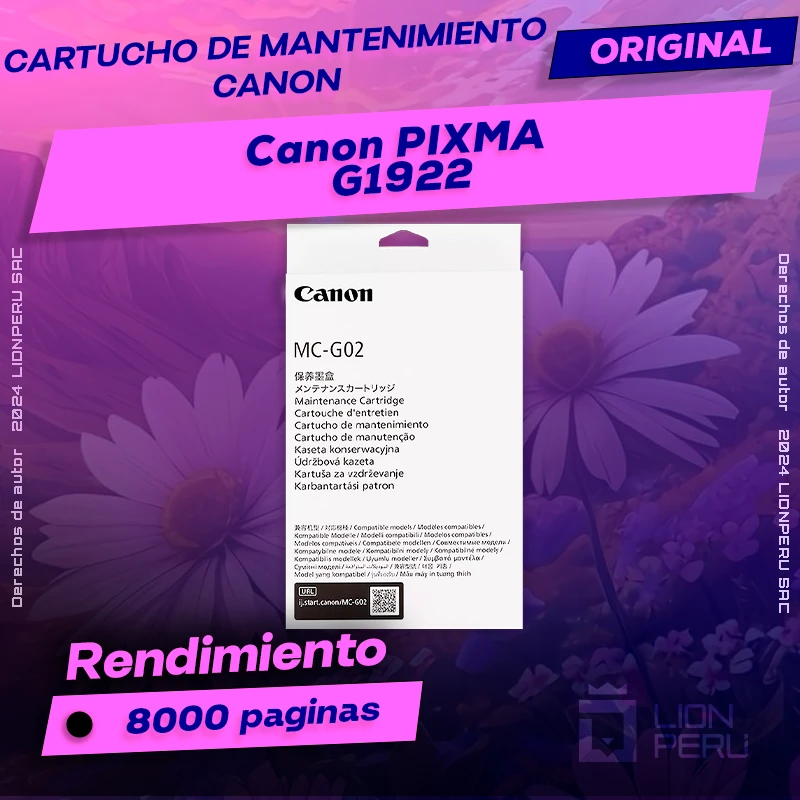 Cartucho de Mantenimiento Canon G1922 PIXMA Original