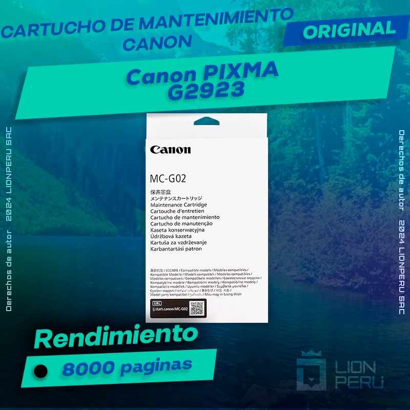 Cartucho de Mantenimiento Canon G2923 PIXMA Original