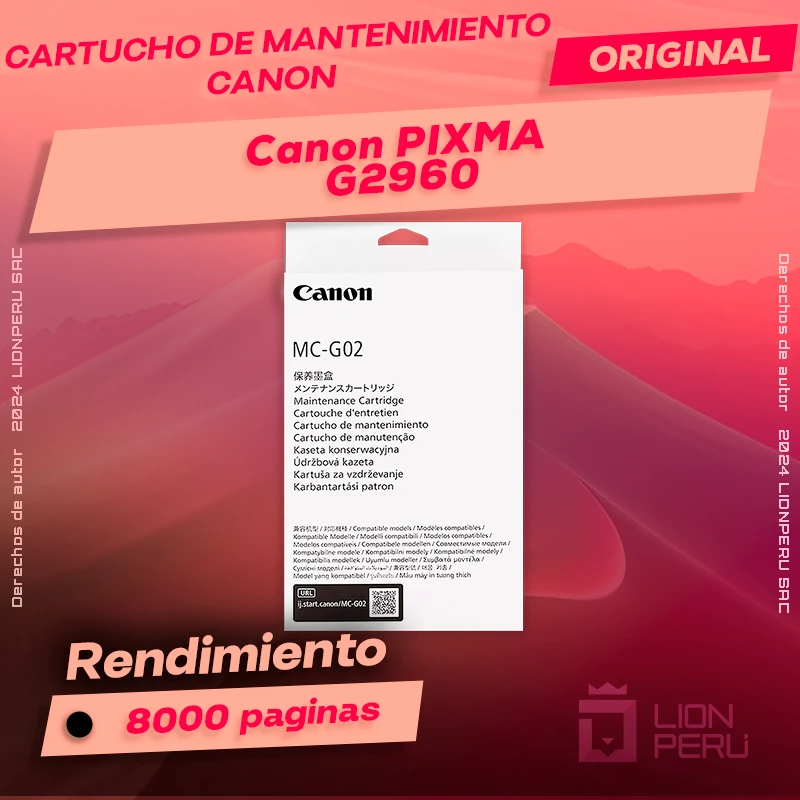 Cartucho de Mantenimiento Canon G2960 PIXMA Original