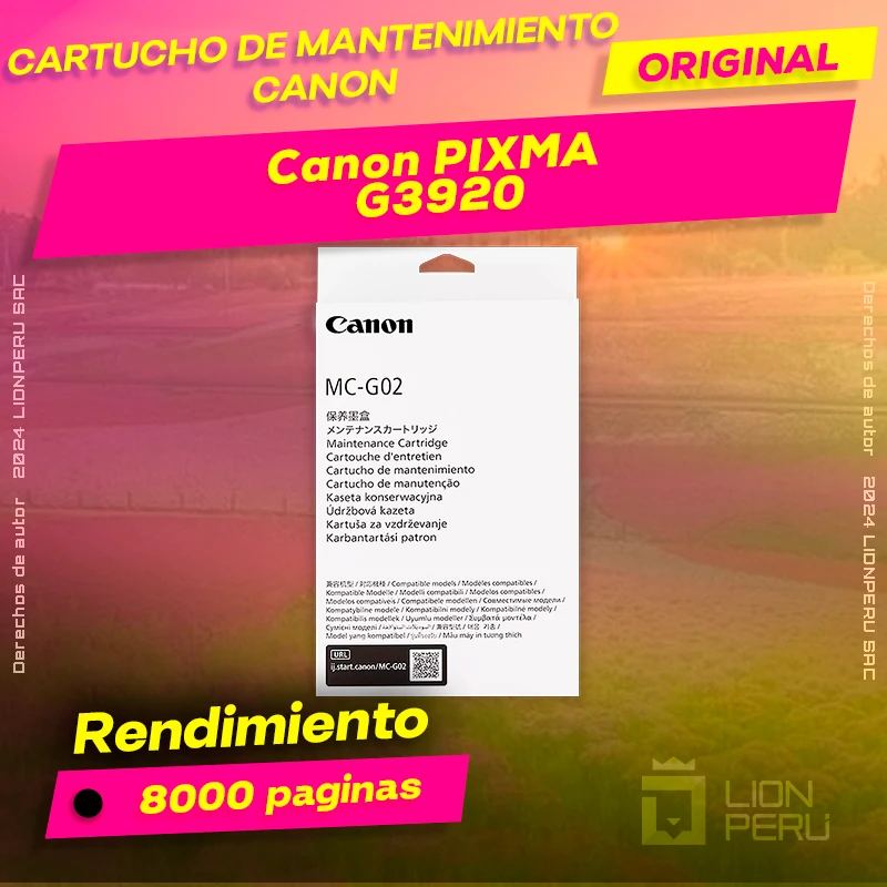 Cartucho de Mantenimiento Canon G3920 PIXMA Original
