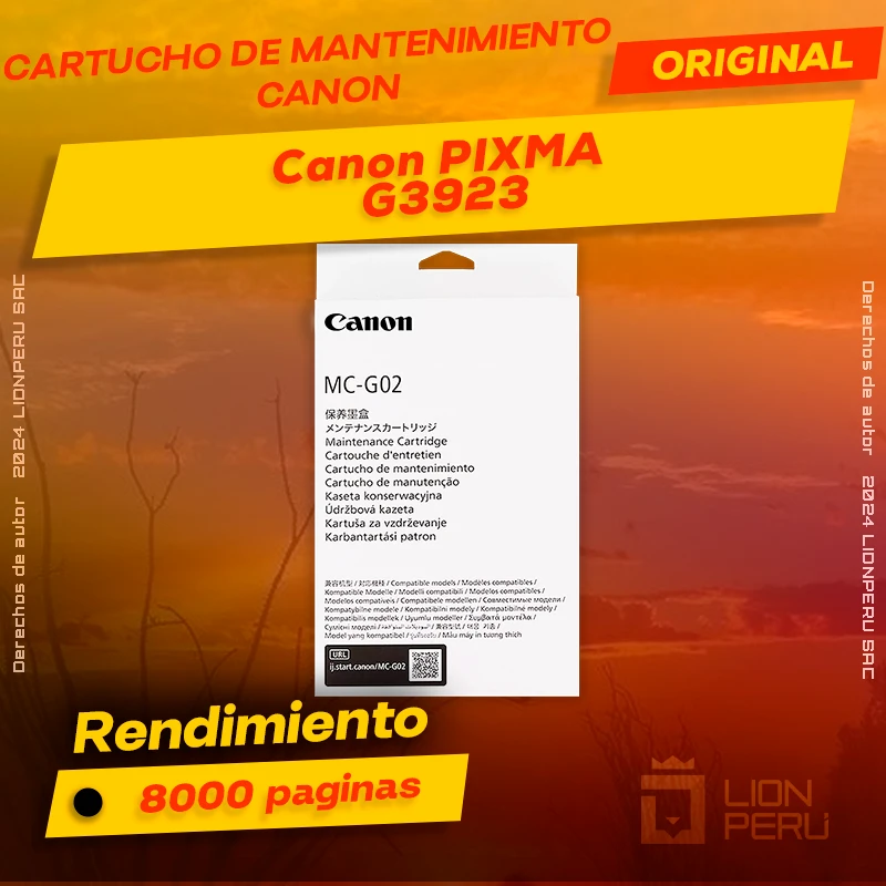 Cartucho de Mantenimiento Canon G3923 PIXMA Original
