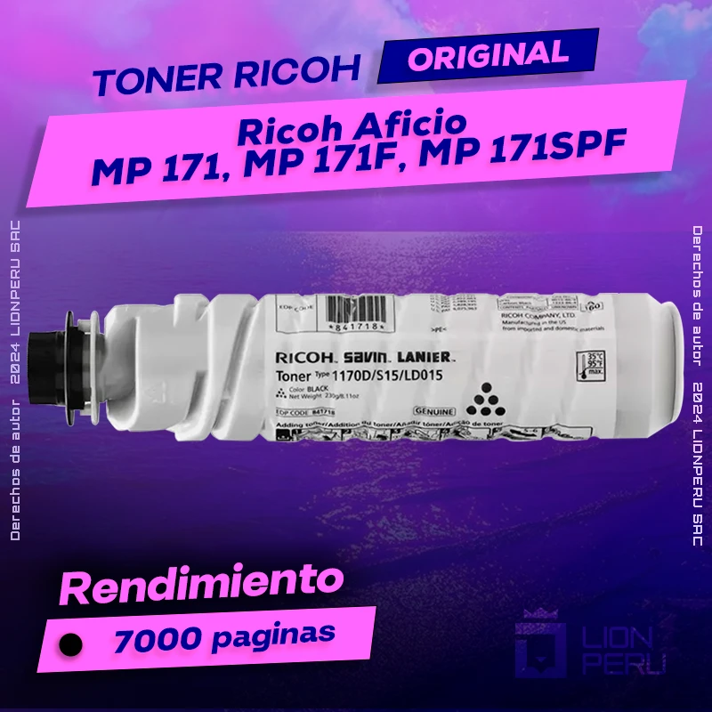 Toner Ricoh MP 171, MP 171F, MP 171SPF Aficio Cartucho Original