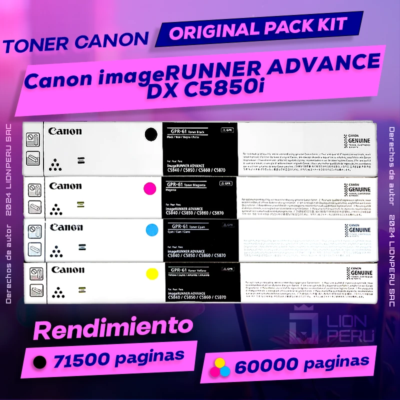 Toner Canon DX C5850i imageRUNNER ADVANCE Cartucho Original