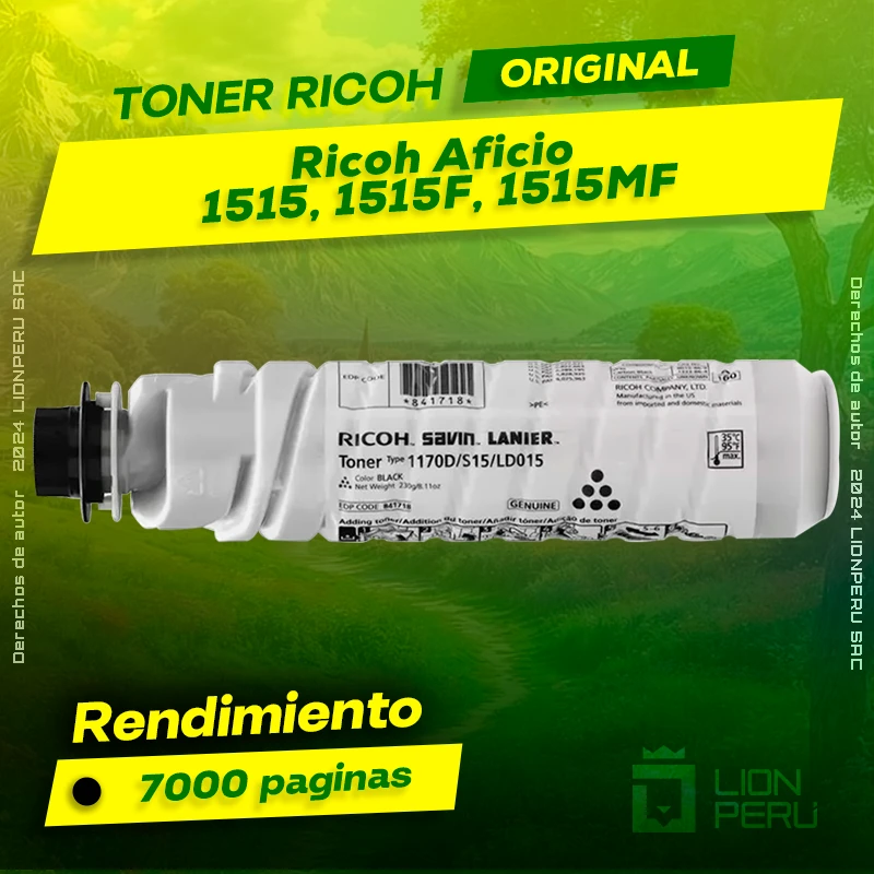 Toner Ricoh 1515, 1515F, 1515MF Aficio Cartucho Original