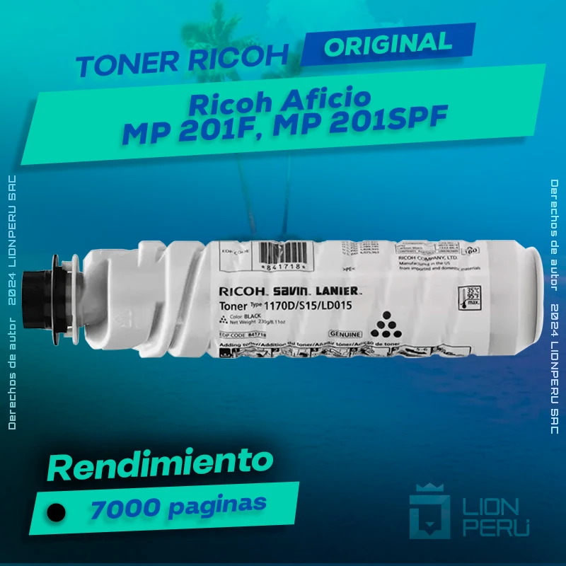Toner Ricoh MP 201F, MP 201SPF Aficio Cartucho Original