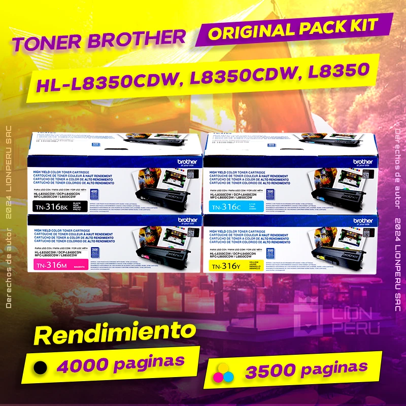 Toner Brother HL-L8350CDW, L8350CDW, L8350 Cartucho Original negro, ofrece un rendimiento de Calidad a un super Precio, consigue el tuyo… ¡¡YA!!