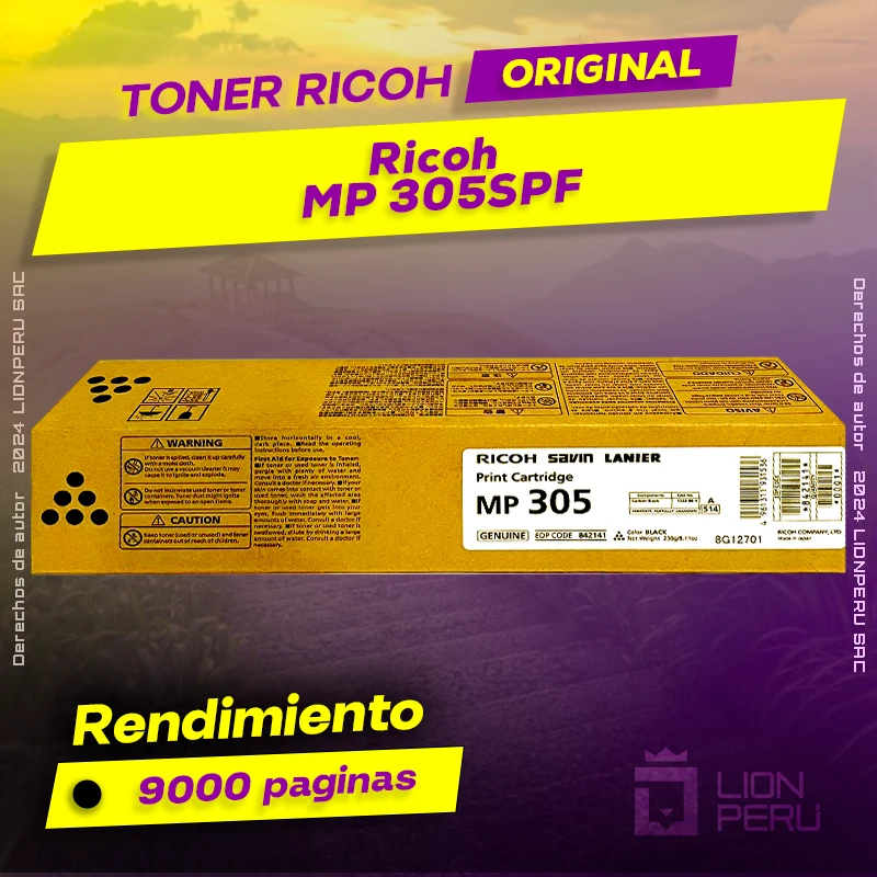 Toner Ricoh MP 305SPF Multifuncional Láser Cartucho Original