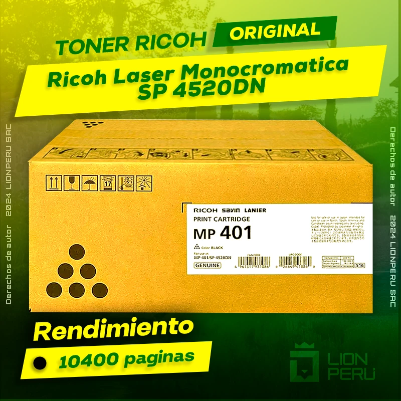 Toner Ricoh SP 4520DN Laser Monocromatica Cartucho Original