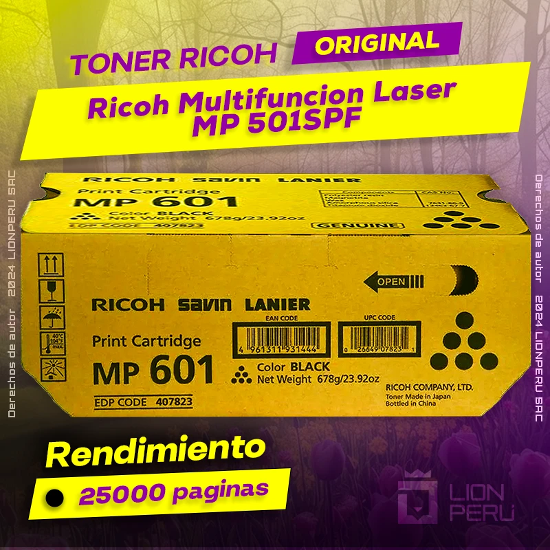 Toner Ricoh MP 501SPF Multifuncion Laser Cartucho Original