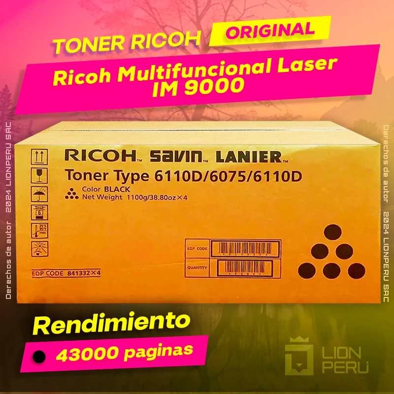 Toner Ricoh IM 9000 Multifuncional Aficio Cartucho Original