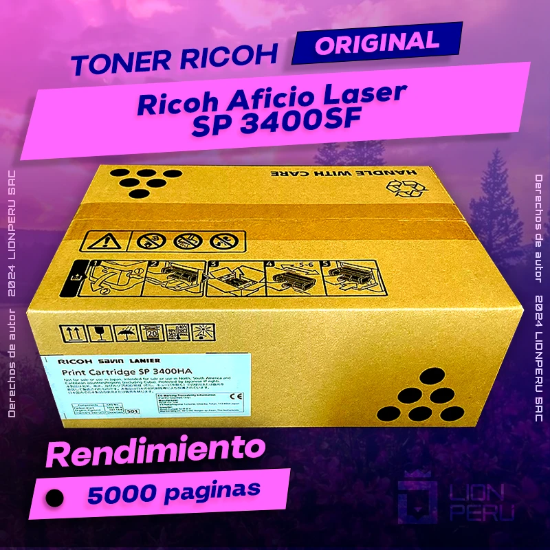 Toner Ricoh SP 3400SF Aficio Laser Cartucho Original