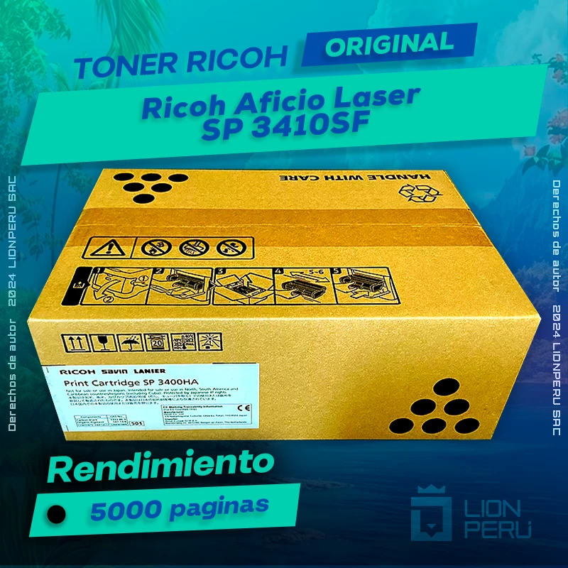 Toner Ricoh SP 3410SF Aficio Laser Cartucho Original