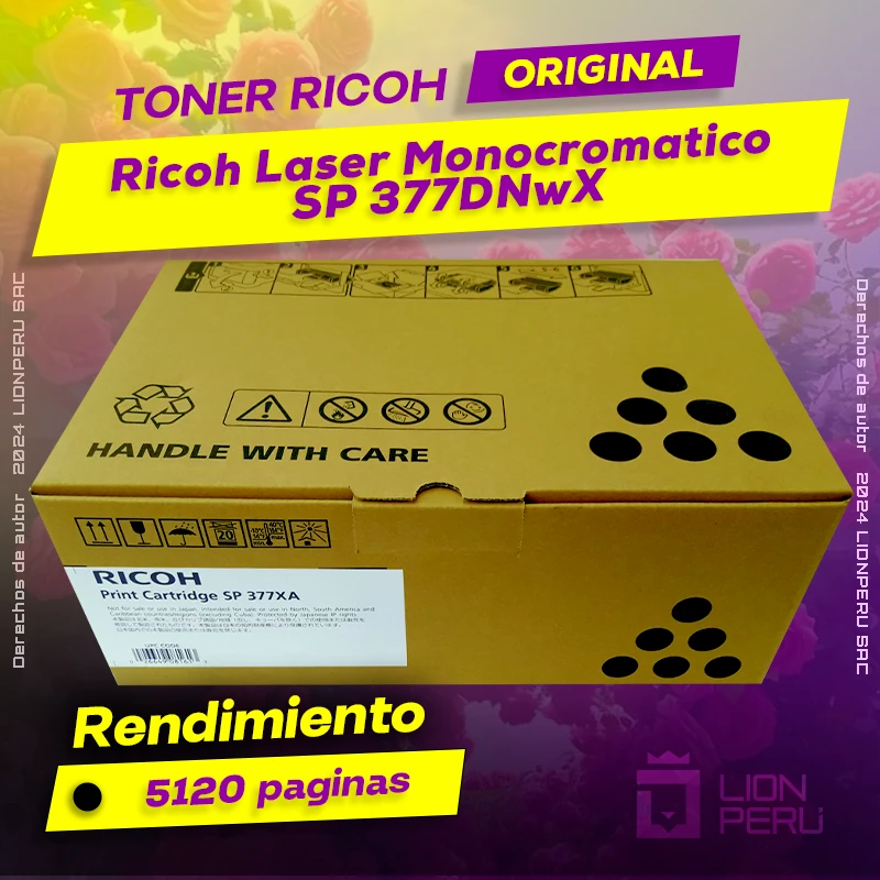 Toner Ricoh SP 377DNwX Laser Monocromatico Cartucho Original