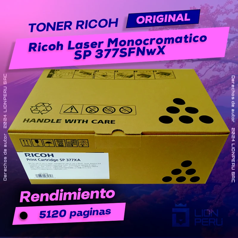 Toner Ricoh SP 377SFNwX Laser Monocromatico Cartucho Original