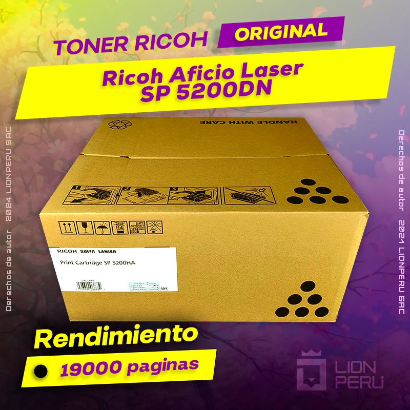 Toner Ricoh SP 5200DN Aficio Laser Cartucho Original
