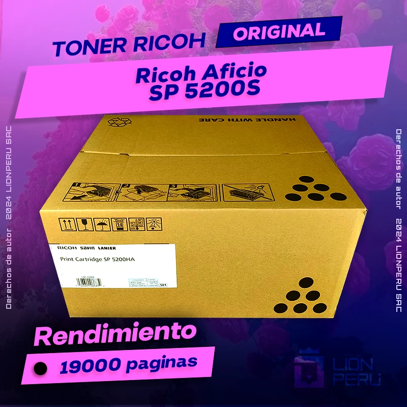 Toner Ricoh SP 5200S Aficio Laser Cartucho Original