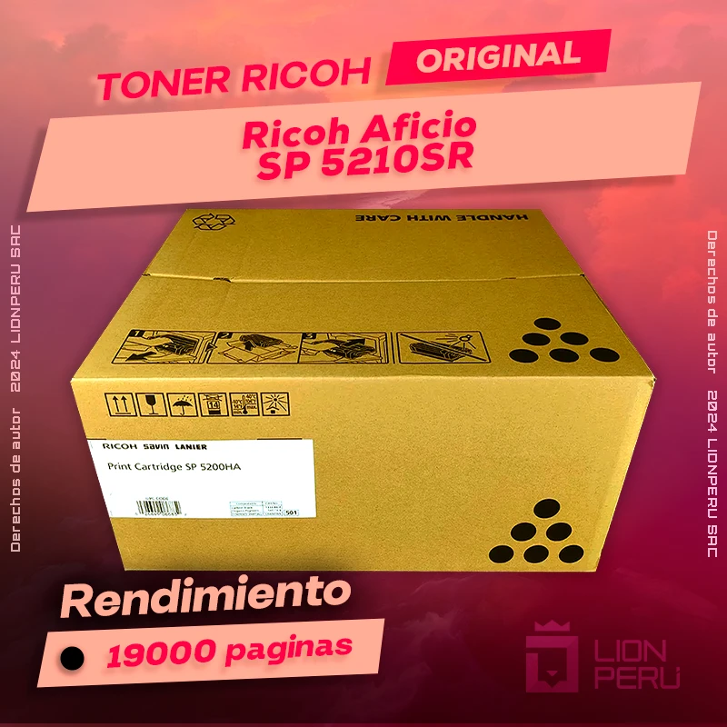 Toner Ricoh SP 5210SR Aficio Laser Cartucho Original