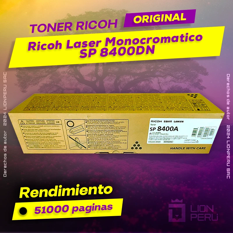 Toner Ricoh Laser Monocromatico SP 8400DN Cartucho Original