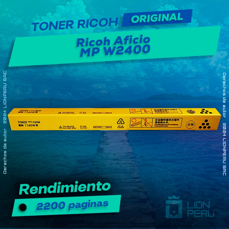 Toner Ricoh Aficio MP W2400 Cartucho Original