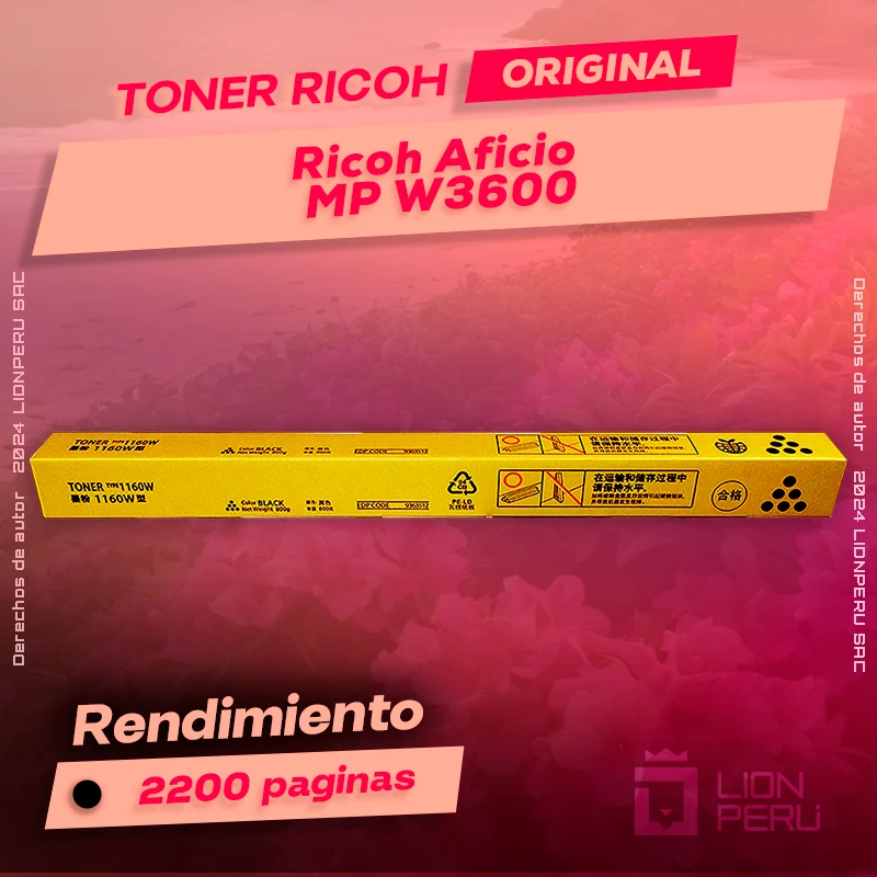 Toner Ricoh Aficio MP W3600 Cartucho Original