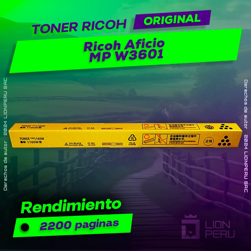 Toner Ricoh Aficio MP W3601 Cartucho Original