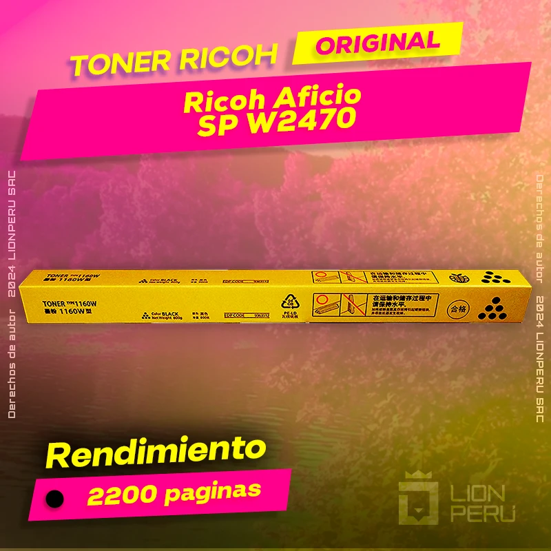 Toner Ricoh Aficio SP W2470 Cartucho Original
