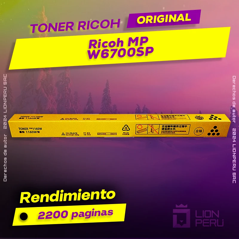 Toner Ricoh MP W6700SP Cartucho Original