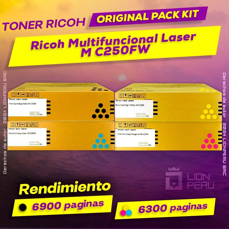 Toner Ricoh M C250FW Multifuncional Laser Cartucho Original
