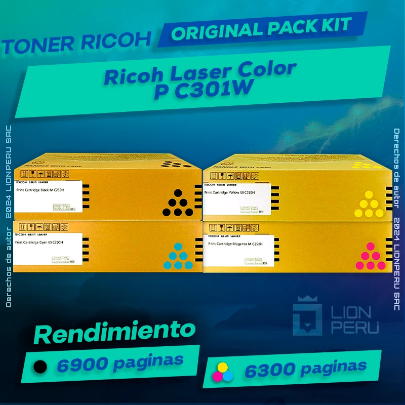 Toner Ricoh P C301W Laser Color Cartucho Original