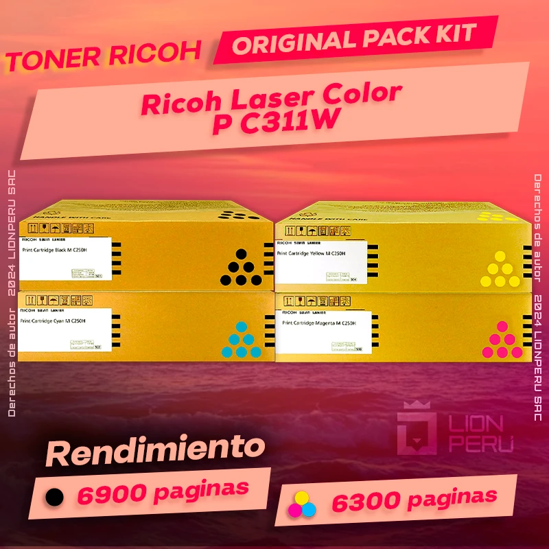 Toner Ricoh P C311W Laser Color Cartucho Original