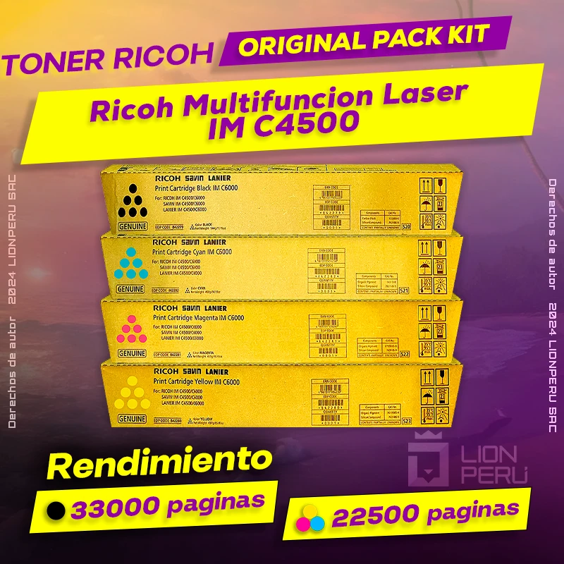 Toner Ricoh IM C4500 Multifuncion Laser Cartucho Original
