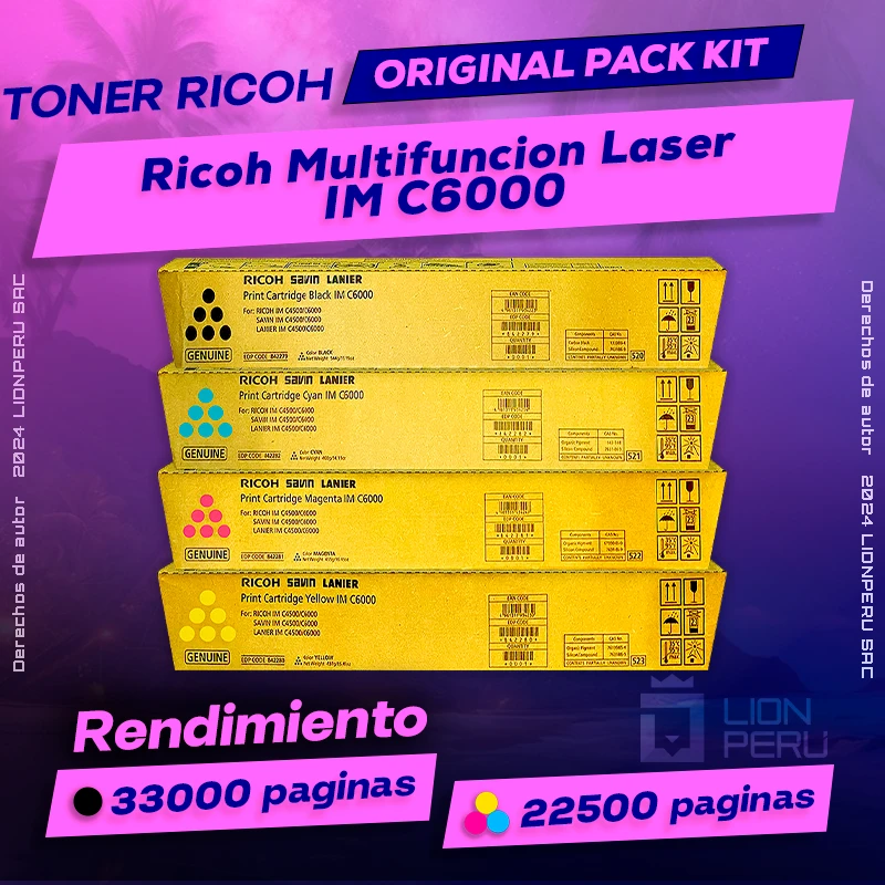 Toner Ricoh IM C6000 Multifuncion Laser Cartucho Original
