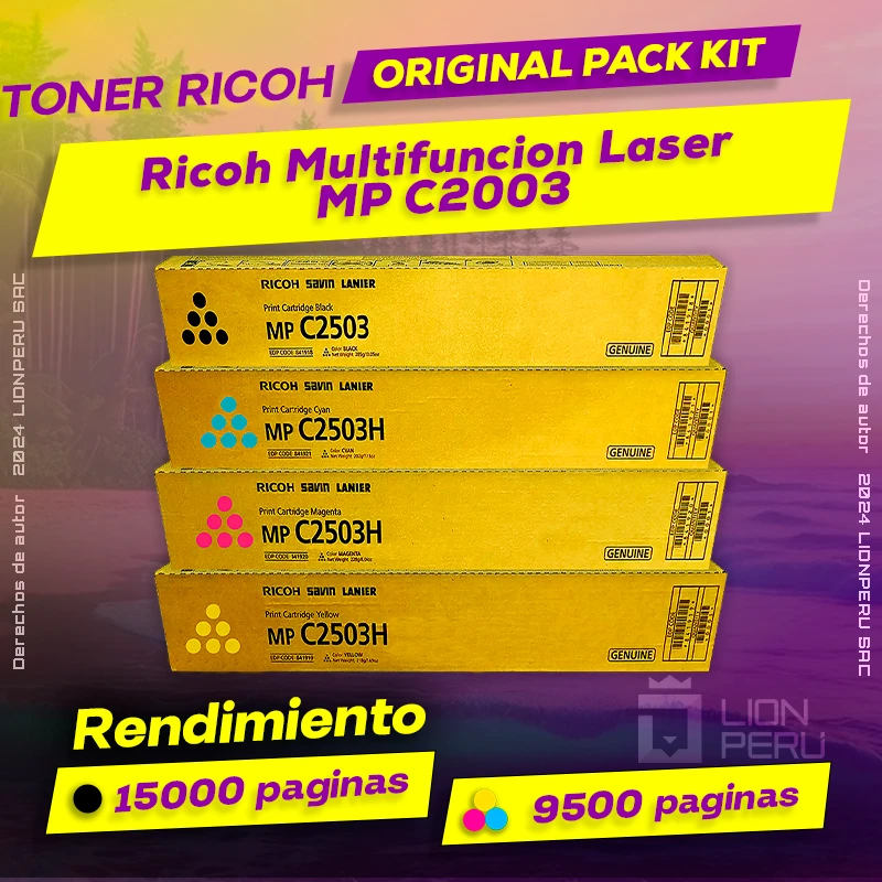 Toner Ricoh MP C2003 Multifuncion Laser Cartucho Original