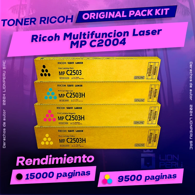 Toner Ricoh MP C2004 Multifuncion Laser Cartucho Original
