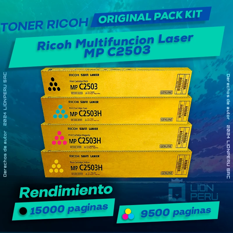 Toner Ricoh MP C2503 Multifuncion Laser Cartucho Original