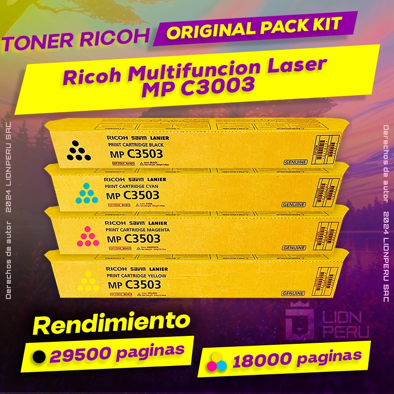 Toner Ricoh MP C3003 Multifuncion Laser Cartucho Original