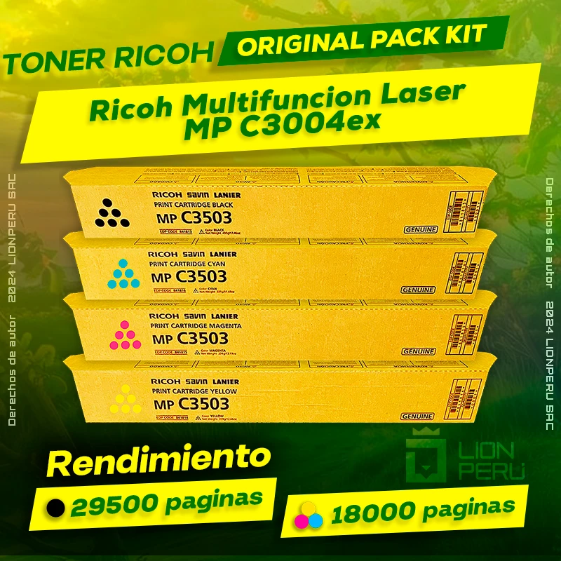 Toner Ricoh MP C3004ex Multifuncion Laser Cartucho Original