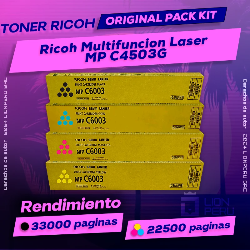 Toner Ricoh MP C4503G Multifuncion Laser Cartucho Original